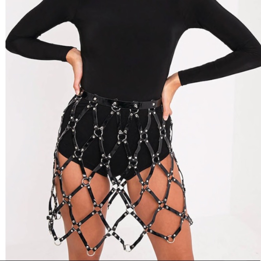 Leather cage skirt